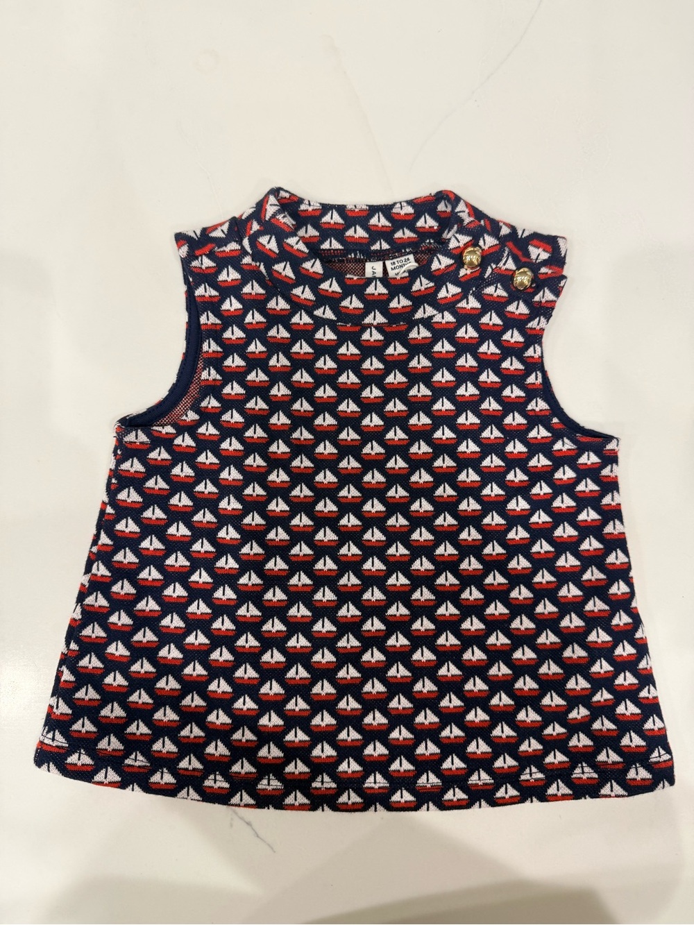 Janie and Jack Sailboat Jacquard Top